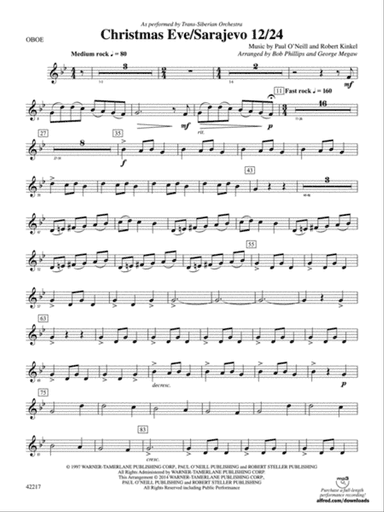 Christmas Eve/Sarajevo 12/24: Oboe