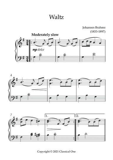 Brahms - Waltz(With Note name)