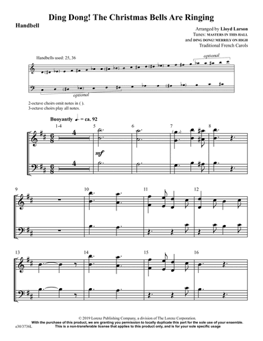 Ding Dong! The Christmas Bells Are Ringing - Reproducible Handbells (Digital)