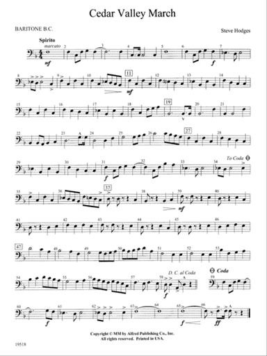 Cedar Valley March: Baritone B.C.