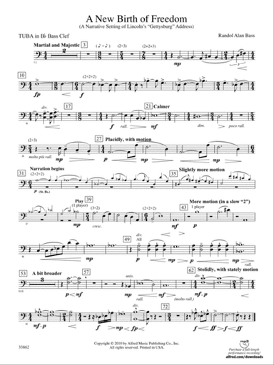 A New Birth of Freedom: (wp) B-flat Tuba B.C.