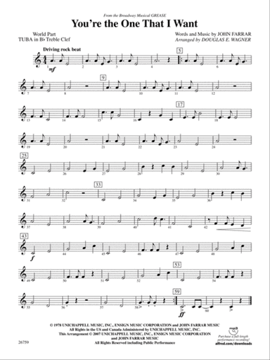 You're the One That I Want: (wp) B-flat Tuba T.C.