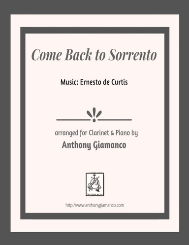COME BACK TO SORRENTO - clarinet and piano