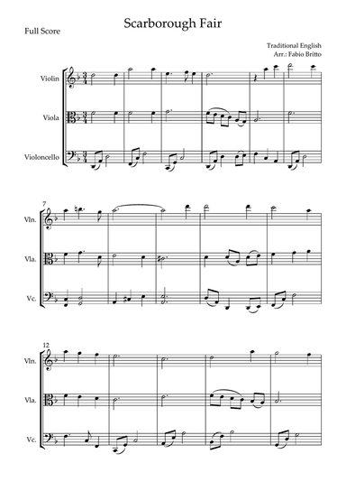 Scarborough Fair for String Trio