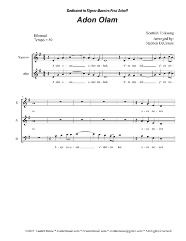 Adon Olam (Vocal Trio - (SAB)