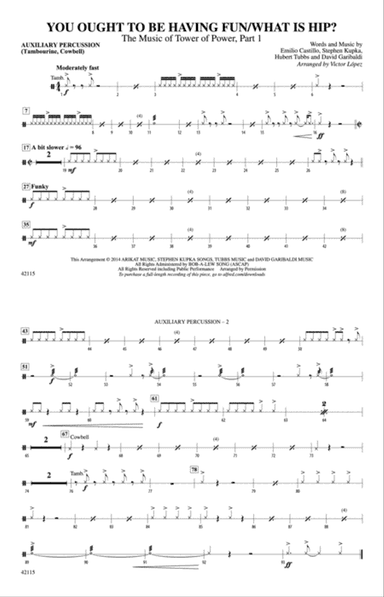 You Ought to Be Having Fun / What Is Hip?: Auxiliary Percussion