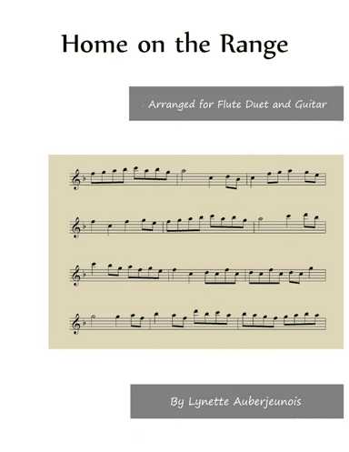 Home on the Range - Flute Duet with Guitar Chords