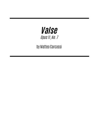 Valse (for Solo Guitar)