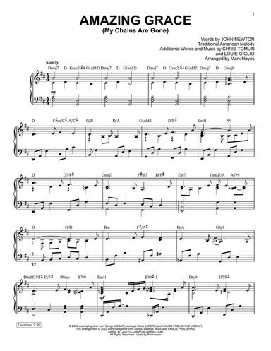 Amazing Grace (My Chains Are Gone) (arr. Mark Hayes)