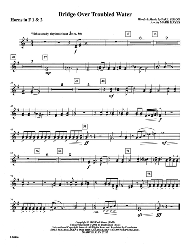 Bridge Over Troubled Water (arr. Mark Hayes) - 1st & 2nd Horn in F