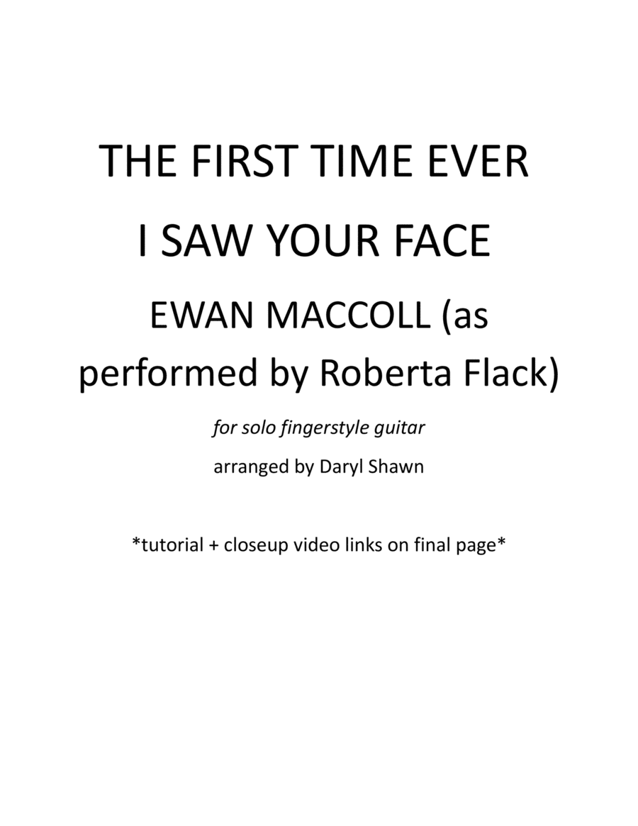 The First Time Ever I Saw Your Face