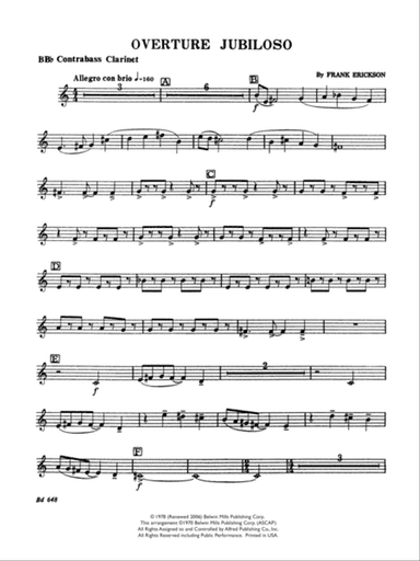 Overture Jubiloso: B-flat Contrabass Clarinet