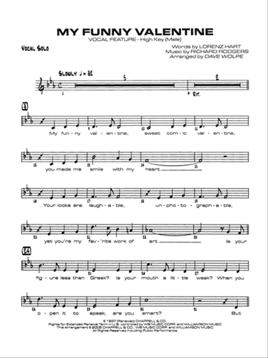 My Funny Valentine: Vocal Solo