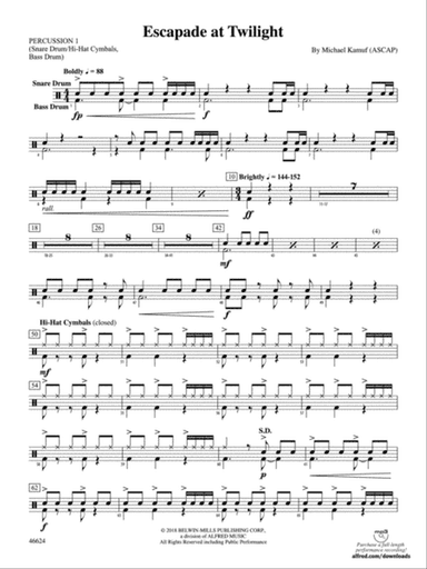 Escapade at Twilight: 1st Percussion