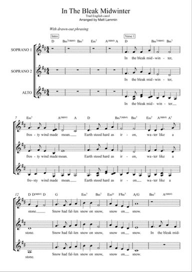 In The Bleak Midwinter SSA