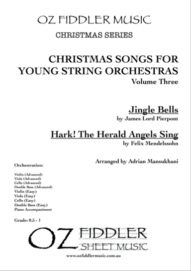 Christmas Songs for Young String Orchestras Volume Three; mixed difficulties