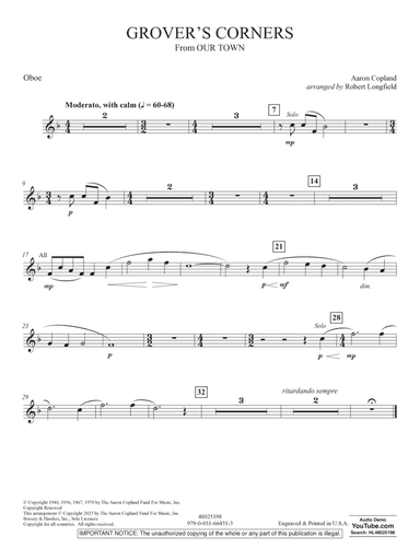 Grover's Corners (from Our Town) (arr. Robert Longfield) - Oboe