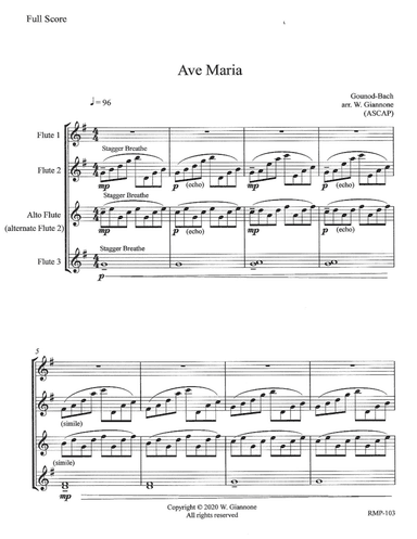 Gounod-Bach - Ave Maria for 3 flutes