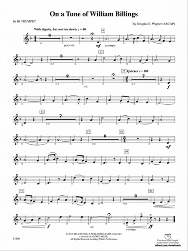 On a Tune of William Billings: 1st B-flat Trumpet