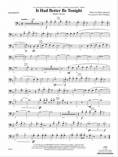It Had Better Be Tonight (Meglio Stasera): 1st Trombone