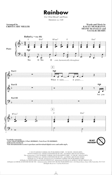 Rainbow (arr. Cristi Cary Miller)