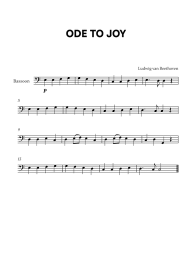 Beethoven - Ode to Joy (for Bassoon Solo)