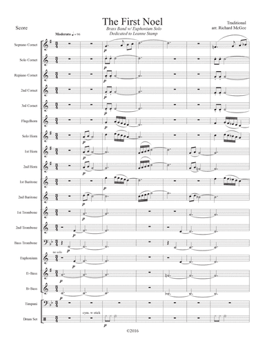 The First Noel, for Brass Band and Euphonium Solo