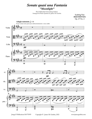 Beethoven: Adagio from the Moonlight Sonata for Piano Quartet