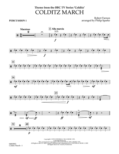 Colditz March (arr. Philip Sparke) - Percussion 1