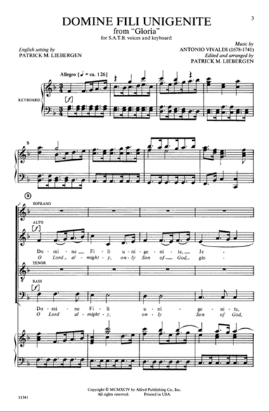Domine Fili Unigenite (from Gloria)