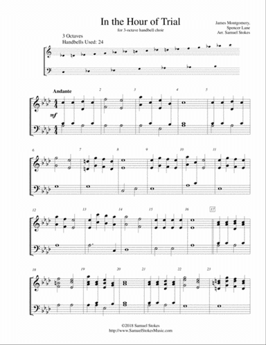 In the Hour of Trial - for 3-octave handbell choir