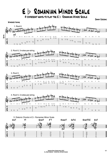 Eb Romanian Minor Scale (4 Ways to Play)