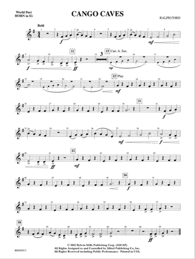 Cango Caves: WP 1st Horn in E-flat