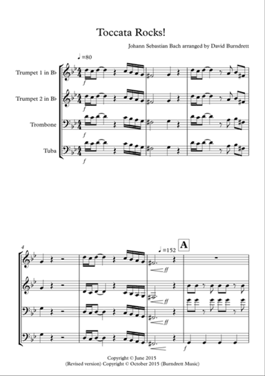 Toccata by Bach Rocks! for Saxophone Quartet