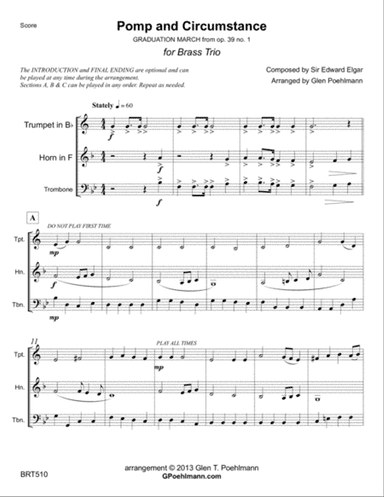 POMP & CIRCUMSTANCE - unaccompanied BRASS TRIO