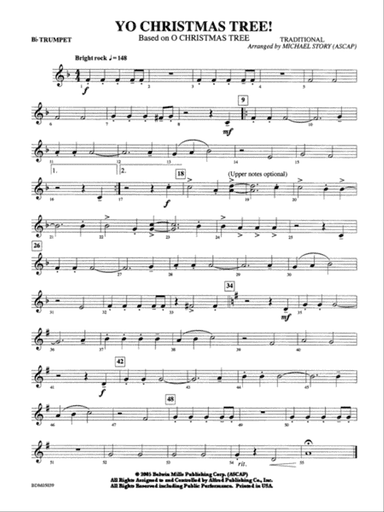 Yo Christmas Tree! (based on "O Christmas Tree"): 1st B-flat Trumpet
