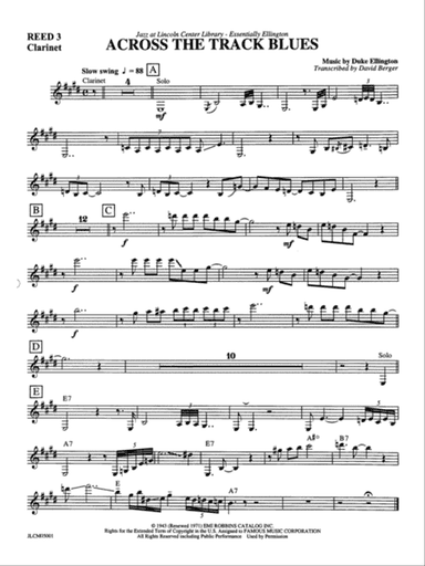 Across the Track Blues: 1st B-flat Clarinet