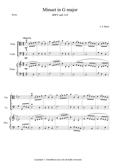 Minuet in G Major BWV anh 114 (in C)