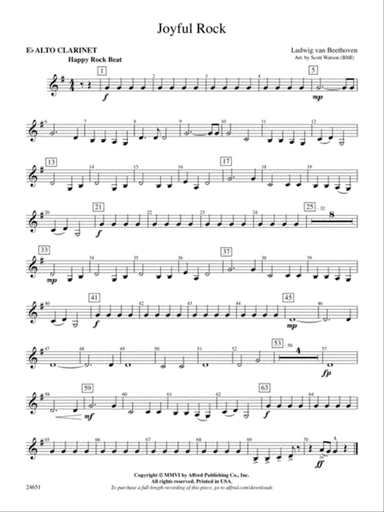 Joyful Rock: E-flat Alto Clarinet
