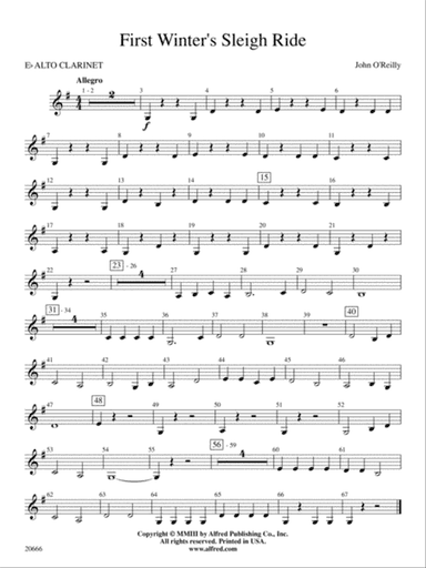 First Winter's Sleigh Ride: E-flat Alto Clarinet