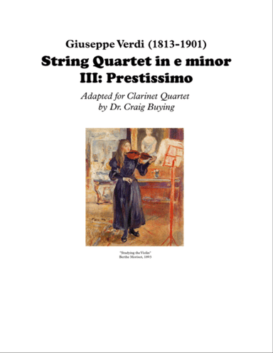 Verdi: Prestissimo from String Quartet in e for Clarinet Quartet