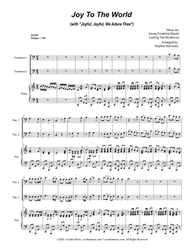 Joy To The World (with "Joyful, Joyful, We Adore Thee") (Trombone Duet)