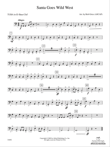 Santa Goes Wild West: (wp) E-flat Tuba B.C.