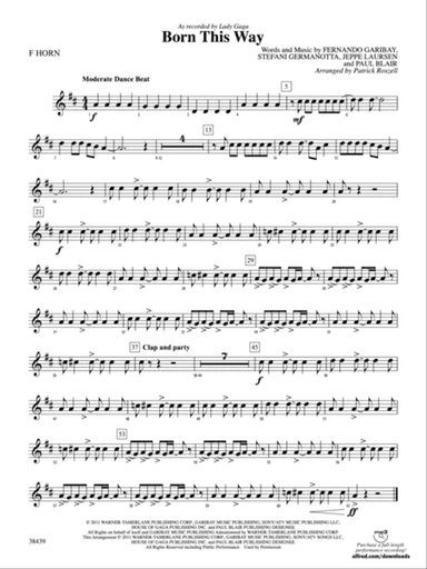 Born This Way: 1st F Horn
