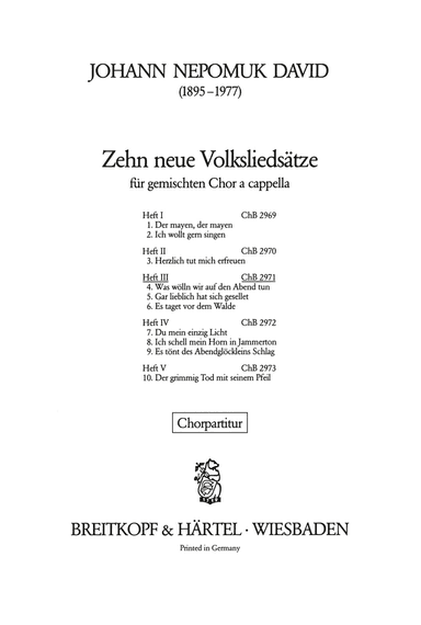 10 neue Volksliedsatze