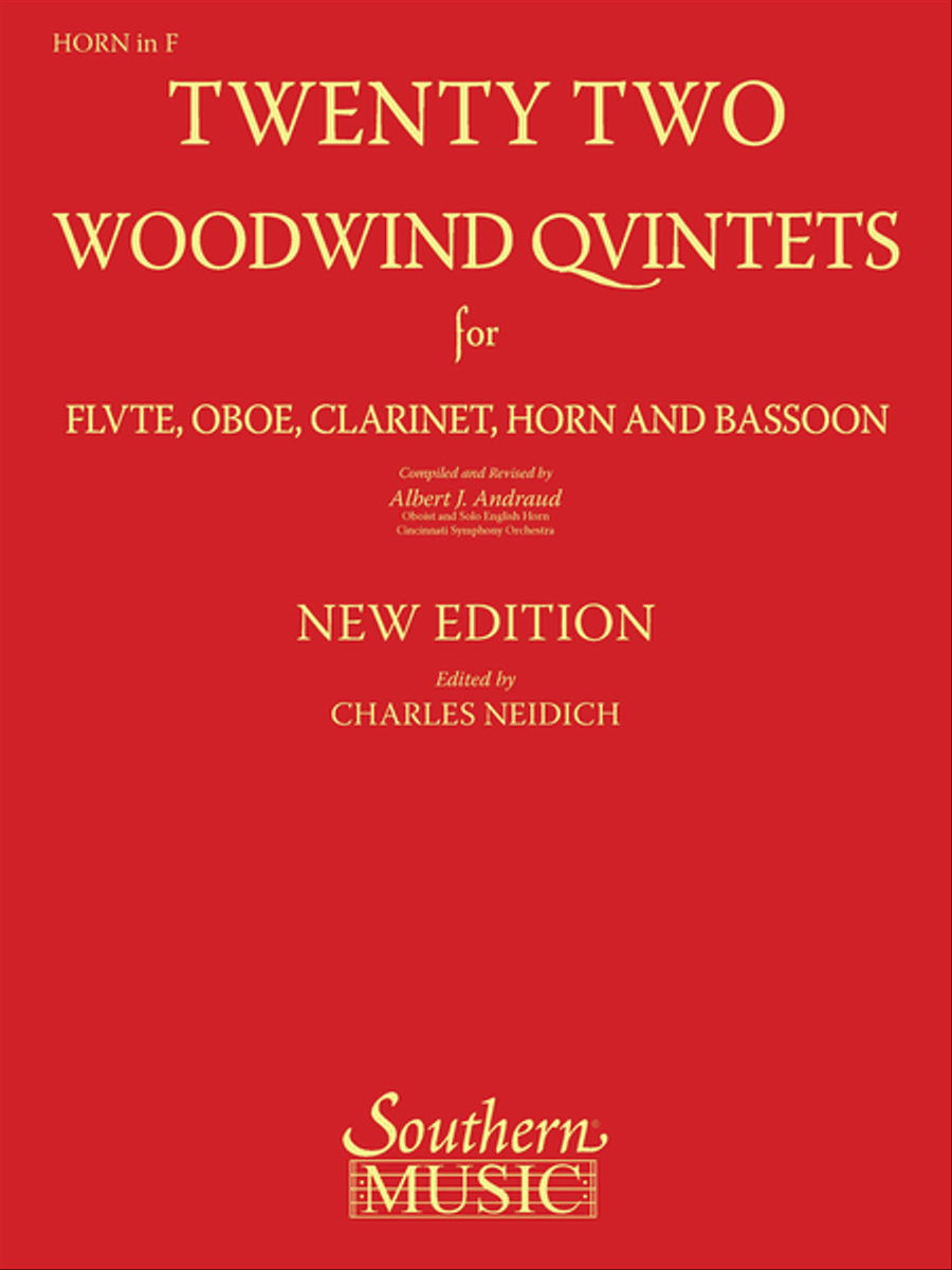 22 Woodwind Quintets – New Edition