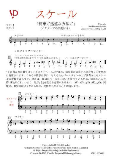 スケール「簡単で迅速な方法で」(オクターブの法則付き)