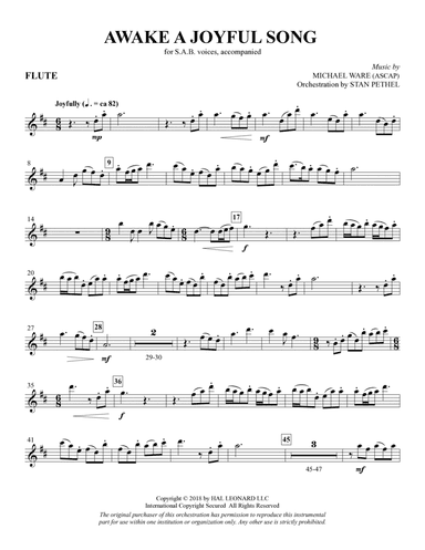 Awake a Joyful Song - Flute