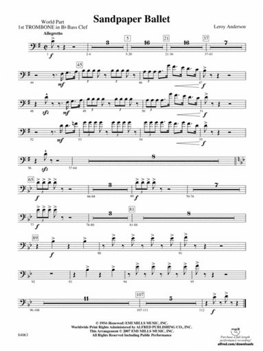 Sandpaper Ballet: (wp) 1st B-flat Trombone B.C.