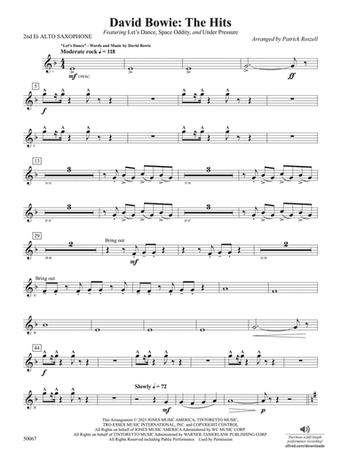 David Bowie: The Hits: 2nd E-flat Alto Saxophone